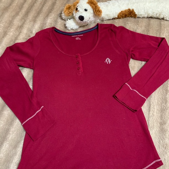Tommy Hilfiger Tops - TOMMY HILFIGER 100% cotton deep maroon pj top / casual tunic / LNWOT/ size med.